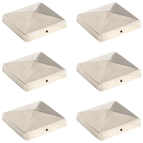 Vidaxl -Pfahlkappen 6 St. Pyramid 101x101 mm Edelstahl