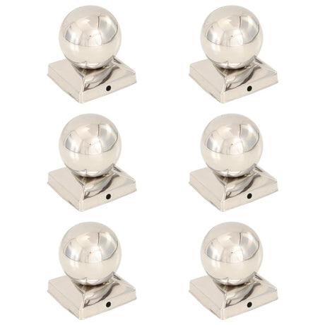 VIDAXL -Pfahlhaube 6 St Bol 91 x 91 mm Edelstahl