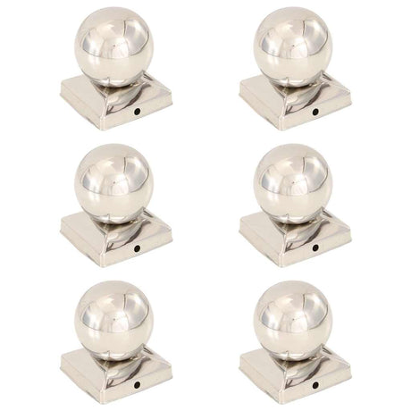 VIDAXL -Pfahlhaube 6 St Bol 91 x 91 mm Edelstahl
