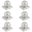 Vidaxl paalkappen 6 st bol 101x101 mm gegalvaniseerd metaal