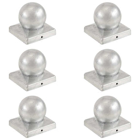 Vidaxl paalkappen 6 st bol 101x101 mm gegalvaniseerd metaal
