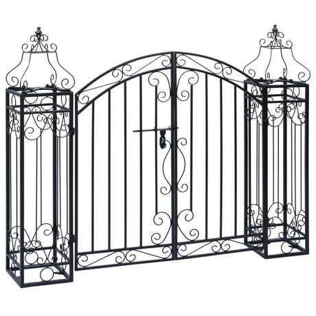 Vidaxl Port Decorative 122x20.5x100 cm Schmiedeeisen