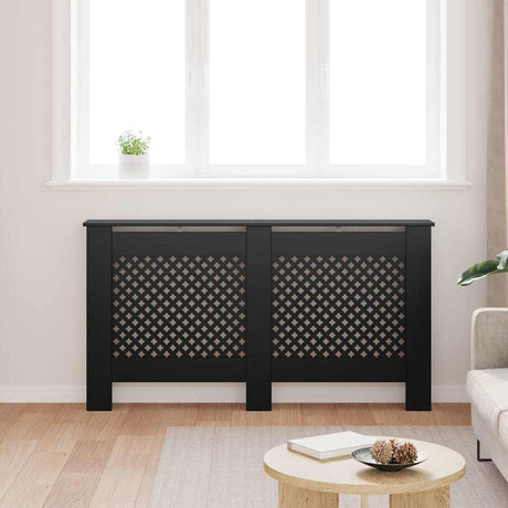 VIDAXL -Radiatorkonstruktion 152x19x81.5 cm MDF Schwarz