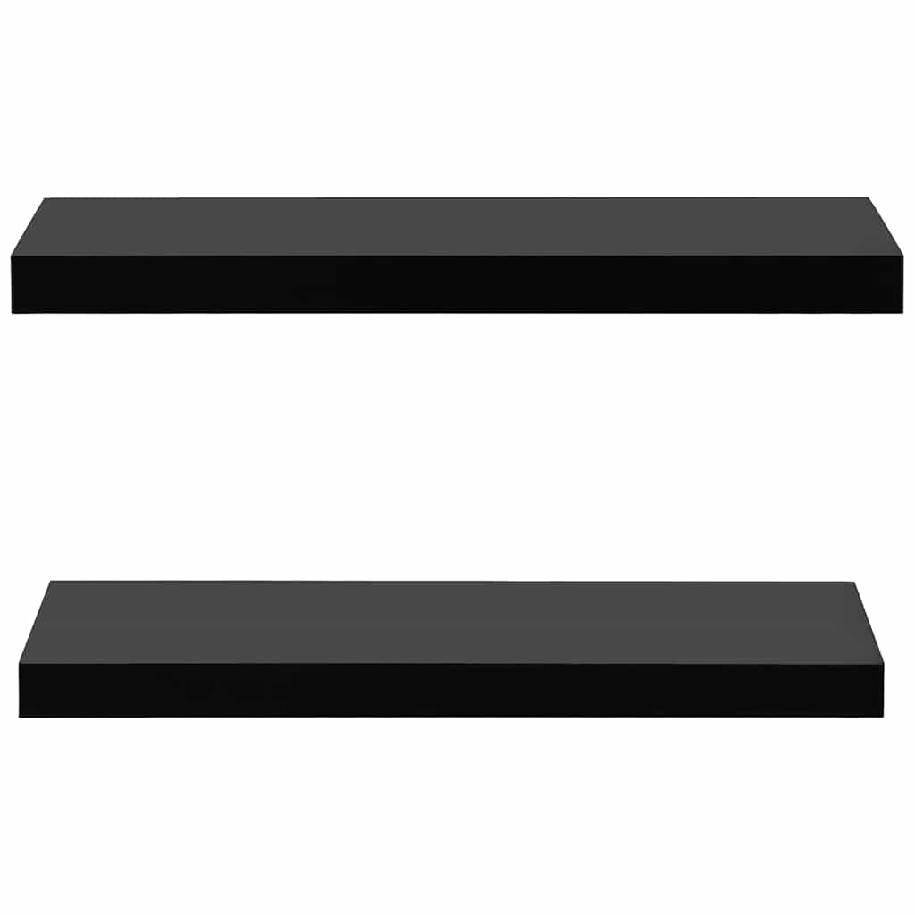 Vidaxl wandschappen zwevend 2 st 60x20x3,8 cm zwart