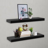 Vidaxl wandschappen zwevend 2 st 60x20x3,8 cm zwart