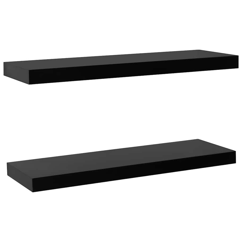 Vidaxl wandschappen zwevend 2 st 80x20x3,8 cm zwart