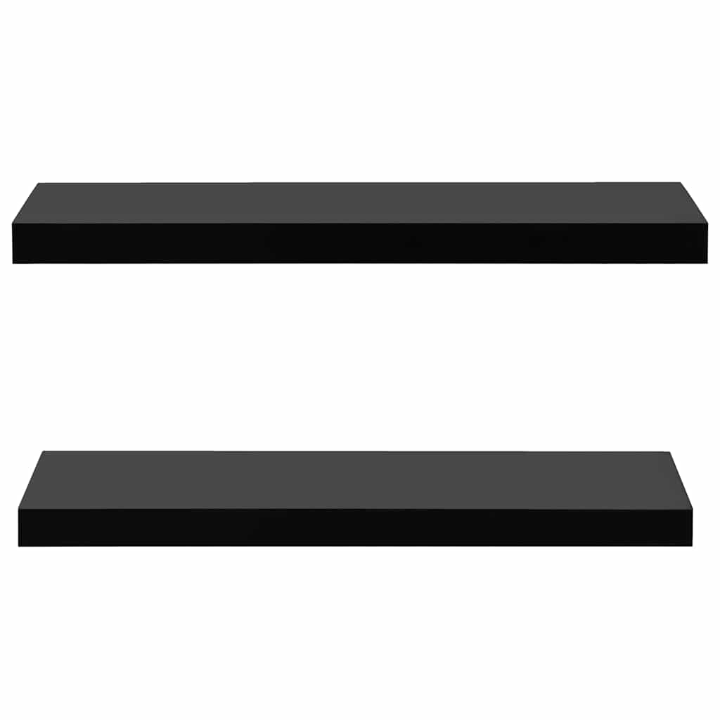 Vidaxl wandschappen zwevend 2 st 80x20x3,8 cm zwart