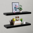 Vidaxl wandschappen zwevend 2 st 80x20x3,8 cm zwart