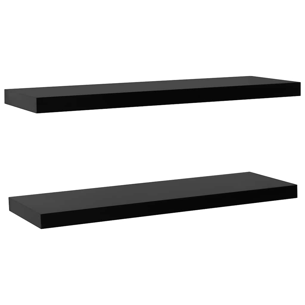 Vidaxl wandschappen zwevend 2 st 120x20x3,8 cm zwart