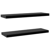 Vidaxl wandschappen zwevend 2 st 120x20x3,8 cm zwart
