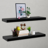 Vidaxl wandschappen zwevend 2 st 120x20x3,8 cm zwart