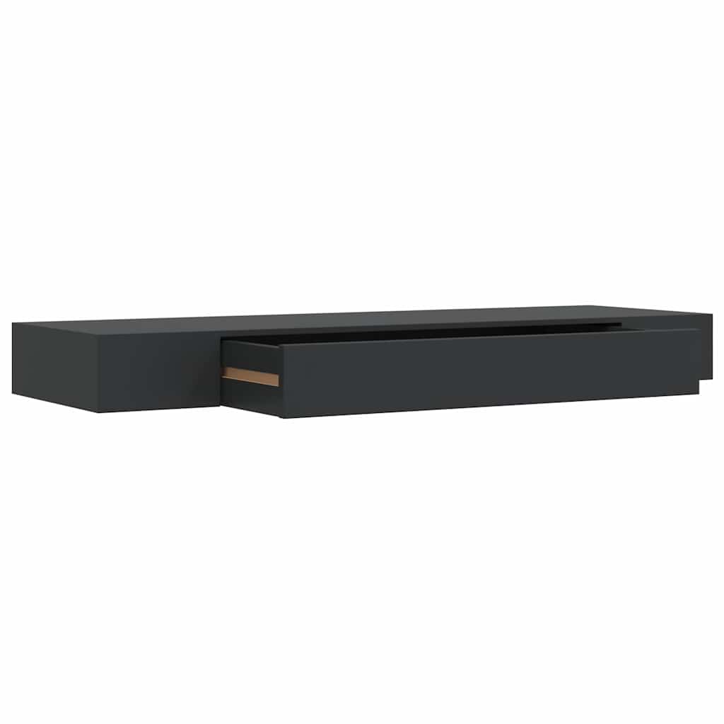 Vidaxl wandschap met lade zwevend 80x25x8 cm zwart