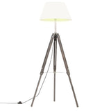 Vidaxl Stehlampe Driepoot 141 cm Festes Teaksgrau und Weiß