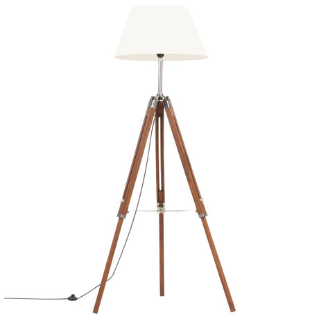 Vidaxl Stehlampe Driepoot 141 cm Festes Teakhonigbraun und Weiß