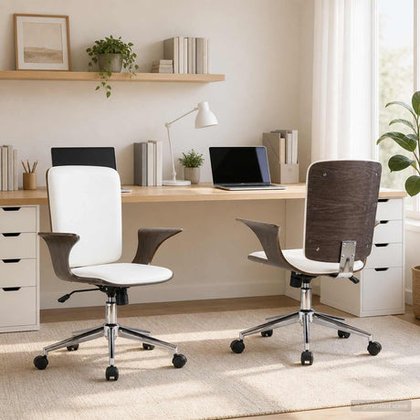 Vidaxl draait bureaustoelen 2 st kunstleer 69 x 61 x 104 cm