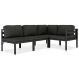 Vidaxl 4-delige loungeset met kussens aluminium antraciet