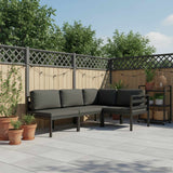 Vidaxl 4-delige loungeset met kussens aluminium antraciet