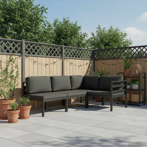 Vidaxl 4-delige loungeset met kussens aluminium antraciet