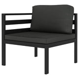 Vidaxl 2-delige loungeset met kussens aluminium antraciet