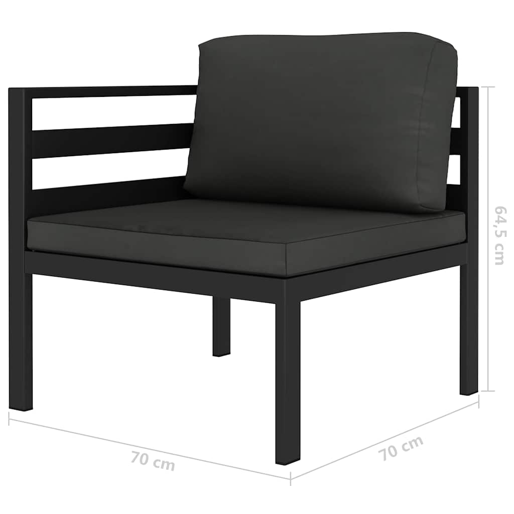 Vidaxl 2-delige loungeset met kussens aluminium antraciet