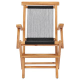 Vidaxl tuinstoelen inklapbaar 2 st massief teakhout en touw