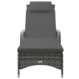 Vidaxl ligbed met wielen poly rattan antraciet
