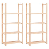 Vidaxx Lagerregale 5-lagig 2 Stk. 80x38x170 cm Kiefernholz 250 kg