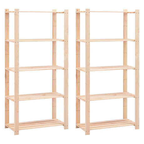 Vidaxx Lagerregale 5-lagig 2 Stk. 80x38x170 cm Kiefernholz 250 kg
