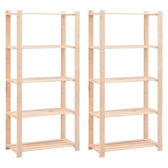 Vidaxx Lagerregale 5-lagig 2 Stk. 80x38x170 cm Kiefernholz 250 kg