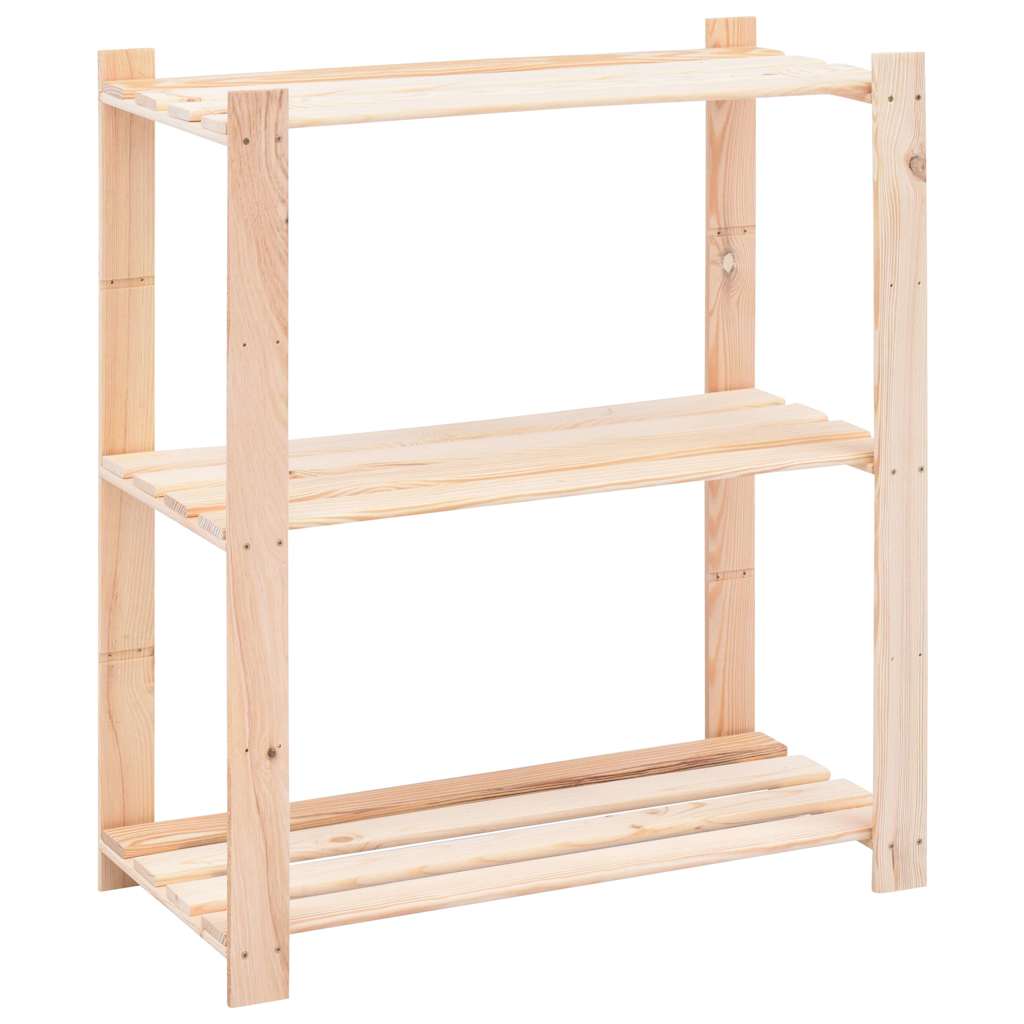 Vidaxx Lagerregale 3-lagig 2 Stk. 80x38x90 cm massives Kiefernholz 150 kg
