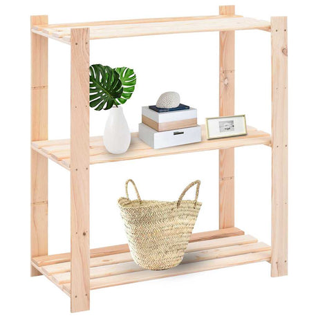 Vidaxx Lagerregale 3-lagig 3 Stk. 80x38x90 cm massives Kiefernholz 150 kg