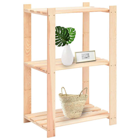 Vidaxx Lagerregale 3-lagig 3 Stk. 60x38x90 cm massives Kiefernholz 150 kg