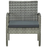 Vidaxl tuinstoel met kussen poly rattan grijs
