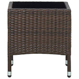 Vidaxl tuintafel 40x40x45 cm poly rattan bruin