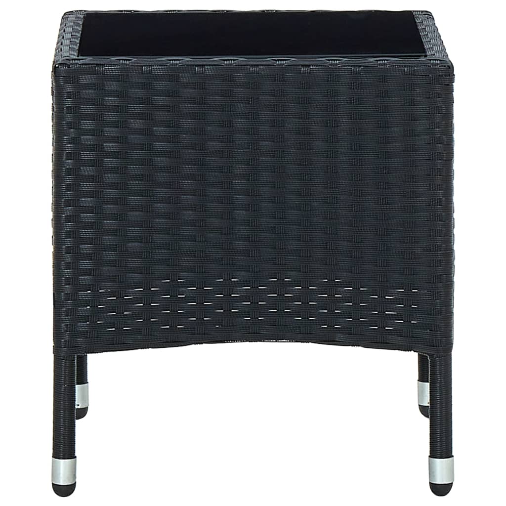 Vidaxl tuintafel 40x40x45 cm poly rattan zwart