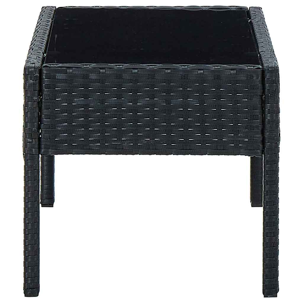 Vidaxl tuintafel 75x40x37 cm poly rattan zwart