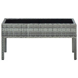 Vidaxl tuintafel 75x40x37 cm poly rattan grijs