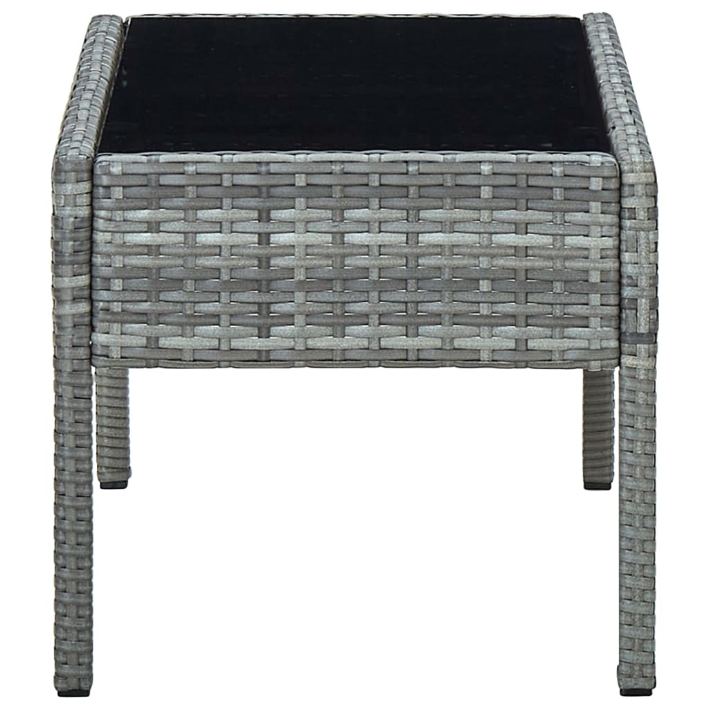 Vidaxl tuintafel 75x40x37 cm poly rattan grijs