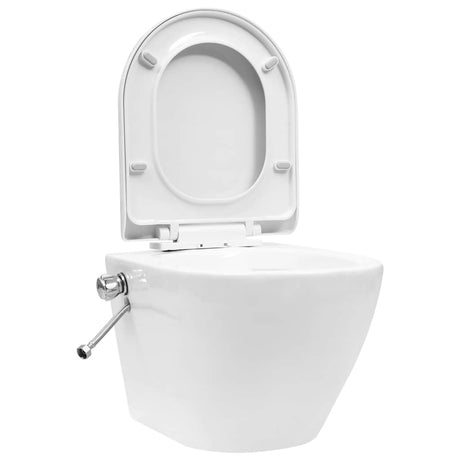 Vidaxl hängende Toilettengrenze mit Bidet -Funktion Keramik Weiß