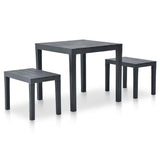 Vidaxl tuintafel met 2 banken kunststof antraciet
