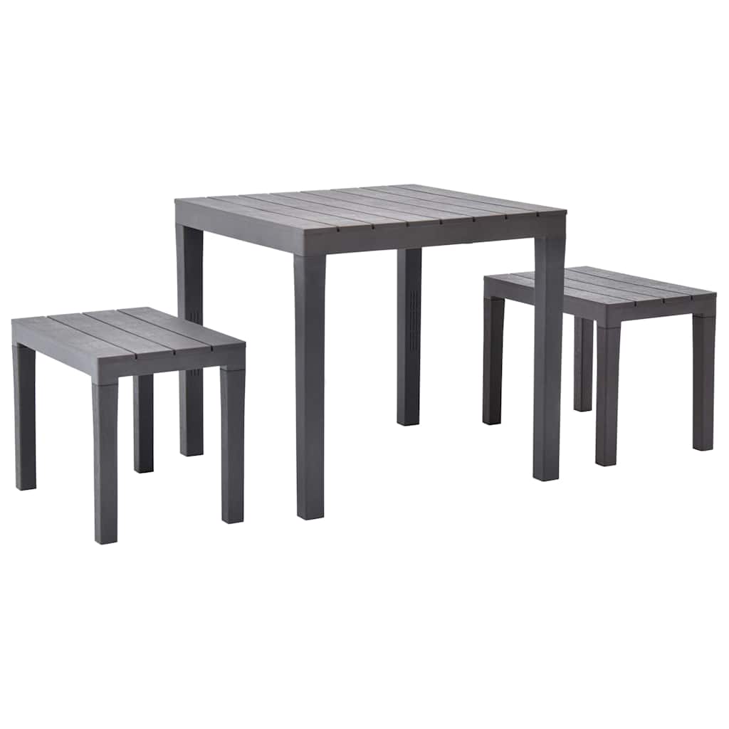 Vidaxl tuintafel met 2 banken kunststof bruin
