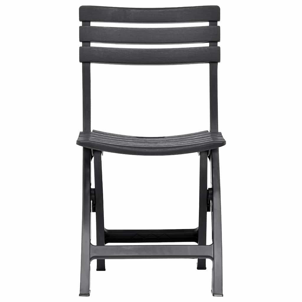 Vidaxl opklapbare stoelen, 2 stuks, kunststof, antraciet