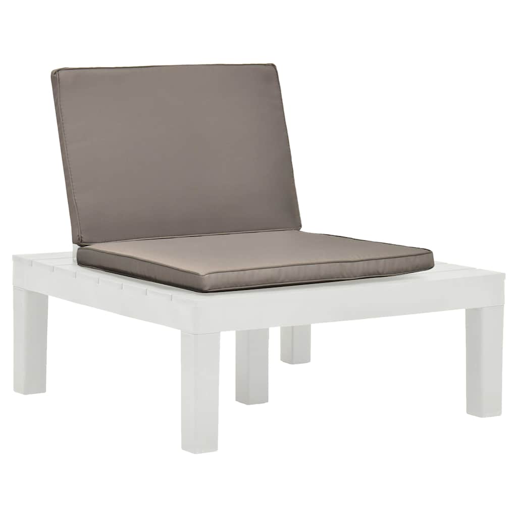 Vidaxl loungestoel met kussen kunststof wit