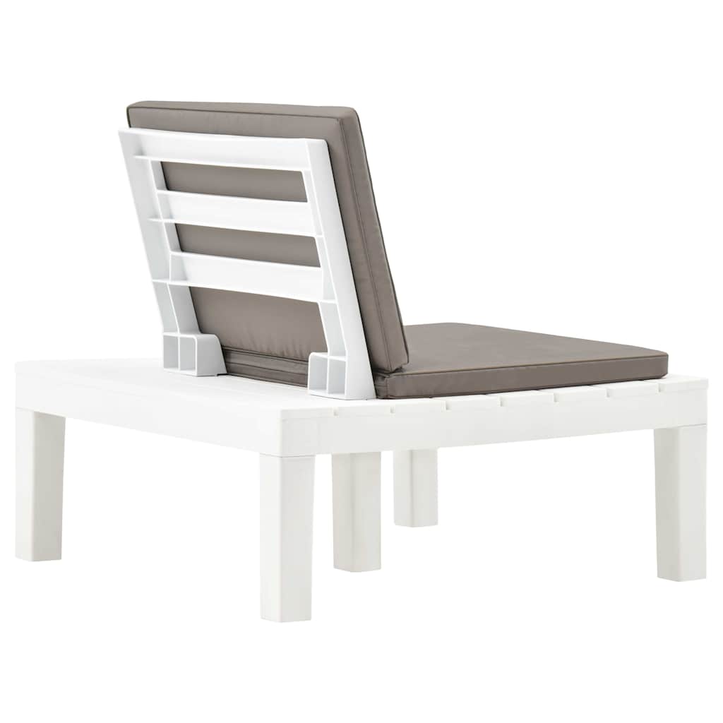 Vidaxl loungestoel met kussen kunststof wit
