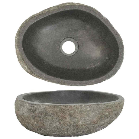 VIDAXL WASHBAIN OVAL (29-38) x (24-31) CM River Stone