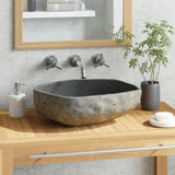VIDAXL WASHBAIN OVAL (45-53) x (34-41) CM-Flussstein