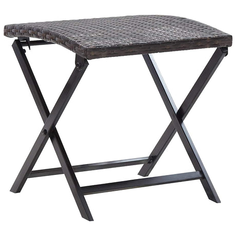 Vidaxl kruk inklapbaar poly rattan bruin