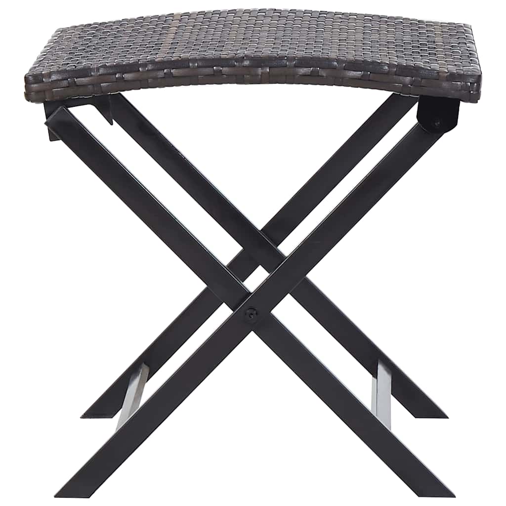 Vidaxl kruk inklapbaar poly rattan bruin
