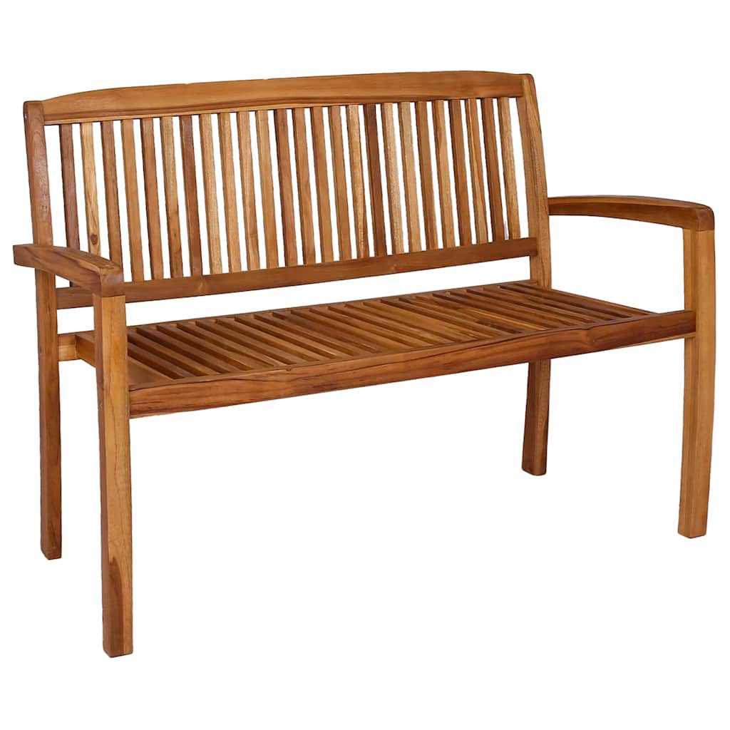 Vidaxl tuinbank 2-zits stapelbaar 120 cm massief teakhout