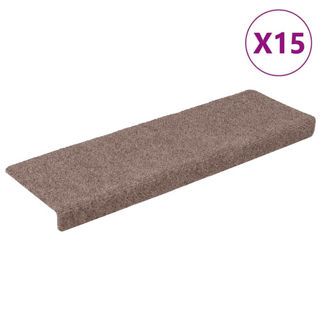 Vidaxl Treppenmatten Selbstadhäsiv 15 Teile 65x21x4 cm Creme mit rechteckiger Kante